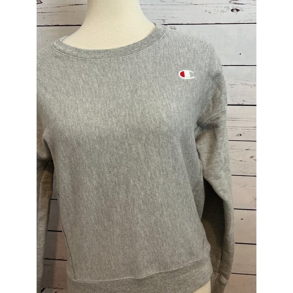 Champion Reverse Weave GF750 Pullover‎ Sweatshirt Small Gray Athletic Ribbed - Picture 1 of 10